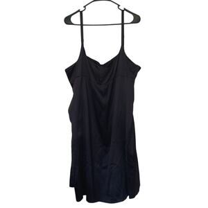 Eileen Fisher 100% Silk Crepe Back Satin Dress Purple Size XL Pockets Elegant